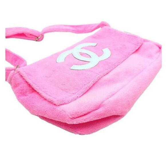 Authentic Chanel Precision Pink Novelty Crossbody Shoulder Bag Pink Fuzzy Tote - Picture 7 of 11